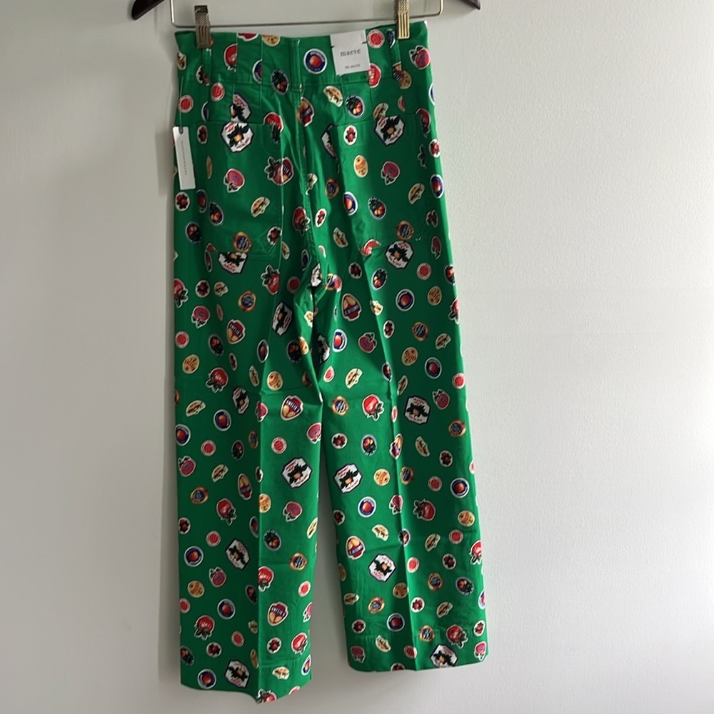 Anthropologie Colette Cropped Wide Leg Printed Pants Magic Fabric Sz 25 NWT - Picture 13 of 15